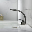 GobekUsa Brushed Gold Basin Faucet: Grey/Black Bathroom Mixer Tap, Waterfall Design with Single Handle