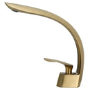 GobekUsa Brushed Gold Basin Faucet: Grey/Black Bathroom Mixer Tap, Waterfall Design with Single Handle