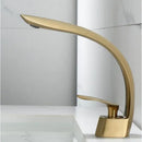GobekUsa Brushed Gold Basin Faucet: Grey/Black Bathroom Mixer Tap, Waterfall Design with Single Handle