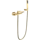 GobekUsa Brushed Gold Tub Shower Faucet Set with Waterfall Handheld Mixer