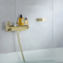 GobekUsa Brushed Gold Tub Shower Faucet Set with Waterfall Handheld Mixer