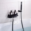 GobekUsa Brushed Gold Tub Shower Faucet Set with Waterfall Handheld Mixer