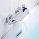 GobekUsa Brushed Gold Tub Shower Faucet Set with Waterfall Handheld Mixer