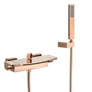 GobekUsa Brushed Gold Tub Shower Faucet Set with Waterfall Handheld Mixer