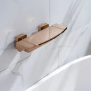 GobekUsa Brushed Gold Tub Shower Faucet Set with Waterfall Handheld Mixer