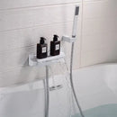 GobekUsa Brushed Gold Tub Shower Faucet Set with Waterfall Handheld Mixer