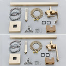 GobekUsa Brushed Gold Tub Shower Faucet Floor Mounted Waterfall Mixer Tap