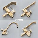 GobekUsa Brushed Gold Tub Shower Faucet Floor Mounted Waterfall Mixer Tap