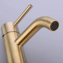 GobekUsa Golden Brass Basin Faucet Deck Mounted Vessel Sink Mixer Tap Hot Cold