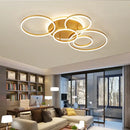GobekUsa Brushed Golden LED Ceiling Chandelier for Modern Living Room and Bedroom Lighting