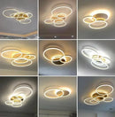 GobekUsa Brushed Golden LED Ceiling Chandelier for Modern Living Room and Bedroom Lighting