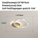 GobekUsa Brushed Golden LED Ceiling Chandelier for Modern Living Room and Bedroom Lighting