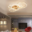 GobekUsa Brushed Golden LED Ceiling Chandelier for Modern Living Room and Bedroom Lighting
