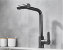 GobekUsa Gray Waterfall Kitchen Faucet Swivel Pull Out Sink Tap Single Hole
