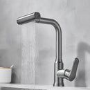 GobekUsa Gray Waterfall Kitchen Faucet Swivel Pull Out Sink Tap Single Hole