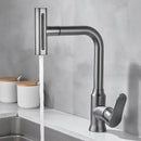 GobekUsa Gray Waterfall Kitchen Faucet Swivel Pull Out Sink Tap Single Hole