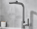 GobekUsa Gray Waterfall Kitchen Faucet Swivel Pull Out Sink Tap Single Hole