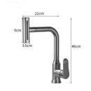 GobekUsa Gray Waterfall Kitchen Faucet Swivel Pull Out Sink Tap Single Hole