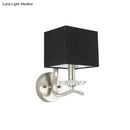 GobekUsa Modern Cube Bedside Wall Lamp - Fabric Single Light Sconce in Grey/Black with Crystal Accent