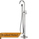 GobekUsa Freestanding Tub Faucet with Handshower: Brushed Nickel Floor Mounted Mixer Tap