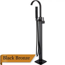 GobekUsa Freestanding Tub Faucet with Handshower: Brushed Nickel Floor Mounted Mixer Tap