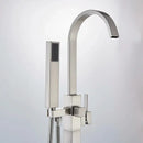 GobekUsa Freestanding Tub Faucet with Handshower: Brushed Nickel Floor Mounted Mixer Tap