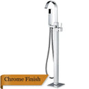 GobekUsa Freestanding Tub Faucet with Handshower: Brushed Nickel Floor Mounted Mixer Tap