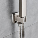 Modern brushed nickel handshower set bathroom rectangular showerhead by Decorbites
