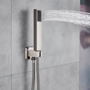 Modern brushed nickel handshower set bathroom rectangular showerhead by Decorbites