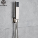 Modern brushed nickel handshower set bathroom rectangular showerhead by Decorbites