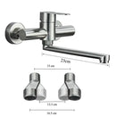 GobekUsa Brushed Nickel Kitchen Faucet - Double Hole Mixer for Cold and Hot Water