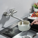 GobekUsa Brushed Nickel Kitchen Faucet - Double Hole Mixer for Cold and Hot Water