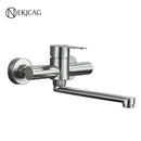 GobekUsa Brushed Nickel Kitchen Faucet - Double Hole Mixer for Cold and Hot Water