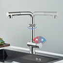 GobekUsa Brushed Nickel Kitchen Faucet with Dual Spray Nozzle