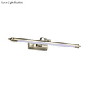 GobekUsa Modern Metal LED Restroom Wall Sconce in Nickel - Warm/White Light