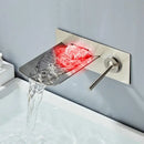 GobekUsa LED Waterfall Wall Mount Bath Faucet with Temperature Control