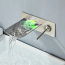 GobekUsa LED Waterfall Wall Mount Bath Faucet with Temperature Control