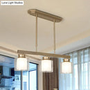 GobekUsa Traditional Gold Island Hanging Lamp with Clear Glass Shade, Ideal for Dining Rooms - 3/4 Lights