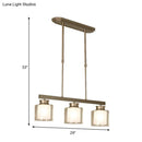 GobekUsa Traditional Gold Island Hanging Lamp with Clear Glass Shade, Ideal for Dining Rooms - 3/4 Lights