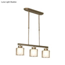 GobekUsa Traditional Gold Island Hanging Lamp with Clear Glass Shade, Ideal for Dining Rooms - 3/4 Lights
