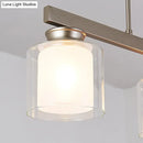 GobekUsa Traditional Gold Island Hanging Lamp with Clear Glass Shade, Ideal for Dining Rooms - 3/4 Lights