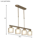 GobekUsa Traditional Gold Island Hanging Lamp with Clear Glass Shade, Ideal for Dining Rooms - 3/4 Lights