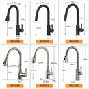 GobekUsa Brushed Nickel Pull Out Kitchen Faucet with Stream Sprayer Head