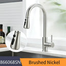 GobekUsa Brushed Nickel Pull Out Kitchen Faucet with Stream Sprayer Head