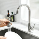 GobekUsa Brushed Nickel Pull Out Kitchen Faucet with Stream Sprayer Head
