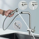 GobekUsa Brushed Nickel Pull Out Kitchen Faucet Stainless Steel Tap Deck Install
