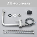 GobekUsa Brushed Nickel Pull Out Kitchen Faucet Stainless Steel Tap Deck Install
