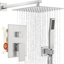 GobekUsa Brushed Nickel Rainfall Shower Faucet Set Wall Mounted Control Valve