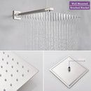 GobekUsa Brushed Nickel Rainfall Shower Faucet Set Wall Mounted Control Valve