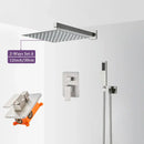 GobekUsa Brushed Nickel Rainfall Shower Faucet Set Wall Mounted Control Valve